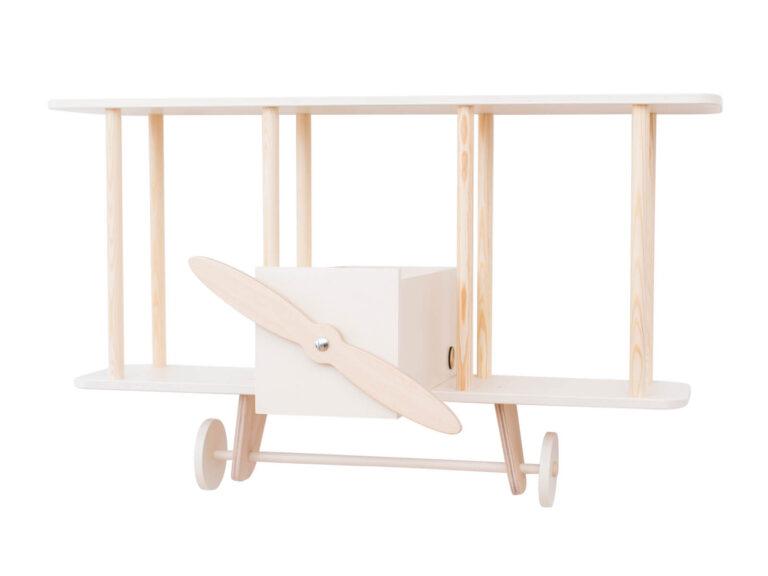 white biplane shelf wooden 01