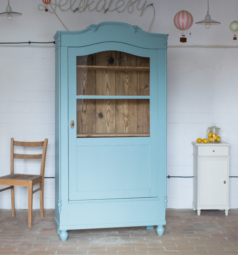 antique cupboard blue