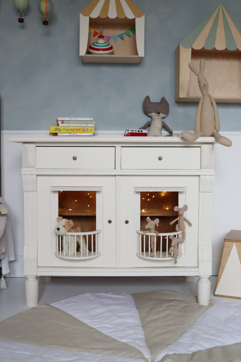 creamy white dollhouse dresser